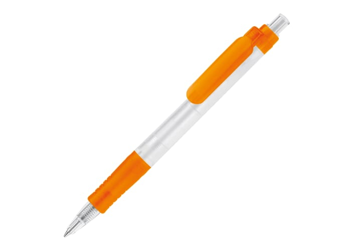 Stylo bille publicitaire biodégradable - Vegetal Pen Clear Ecru / Orange